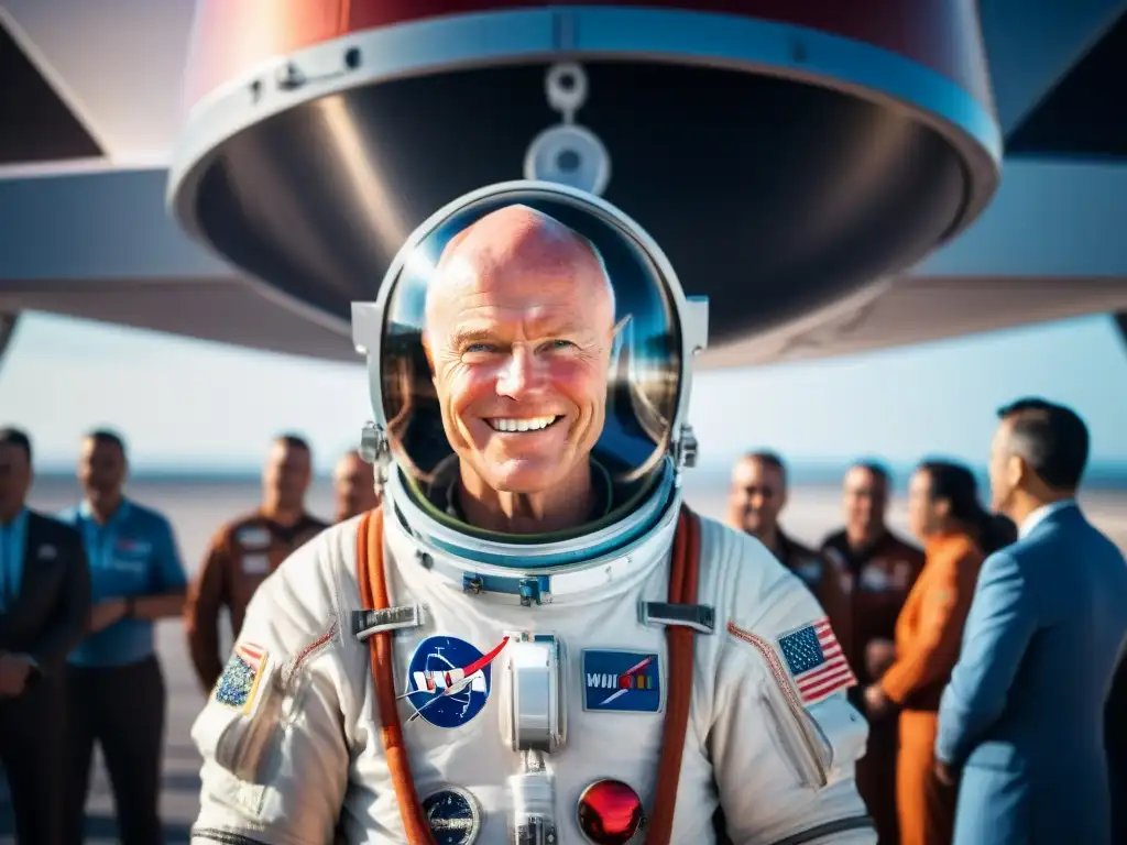 John Glenn, héroe americano, sonríe antes de su órbita en Friendship 7, reflejando determinación y emoción