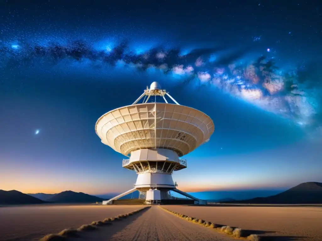 Array de radio telescopios en cooperación global vida extraterrestre bajo la Vía Láctea estrellada