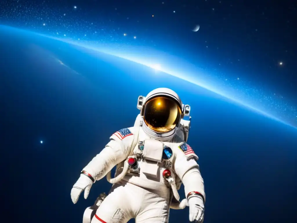 Explorador espacial flotando entre galaxias en la inmensidad del cosmos Un astronauta flotando en el espacio, rodeado de galaxias y estrellas