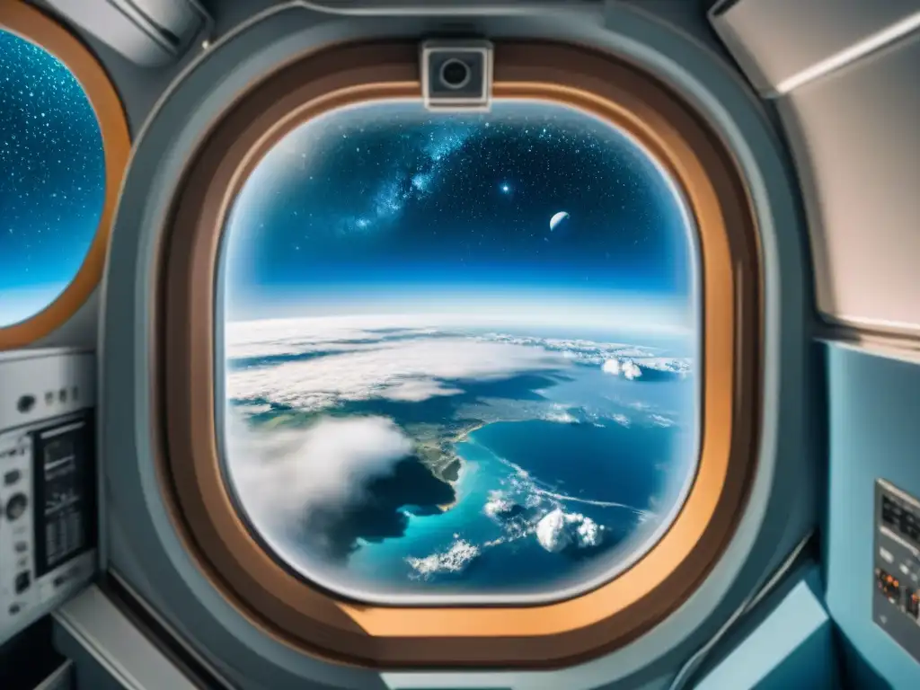 Astronauta contemplando la Tierra desde la estación espacial, reflejando la resolución de problemas en el espacio