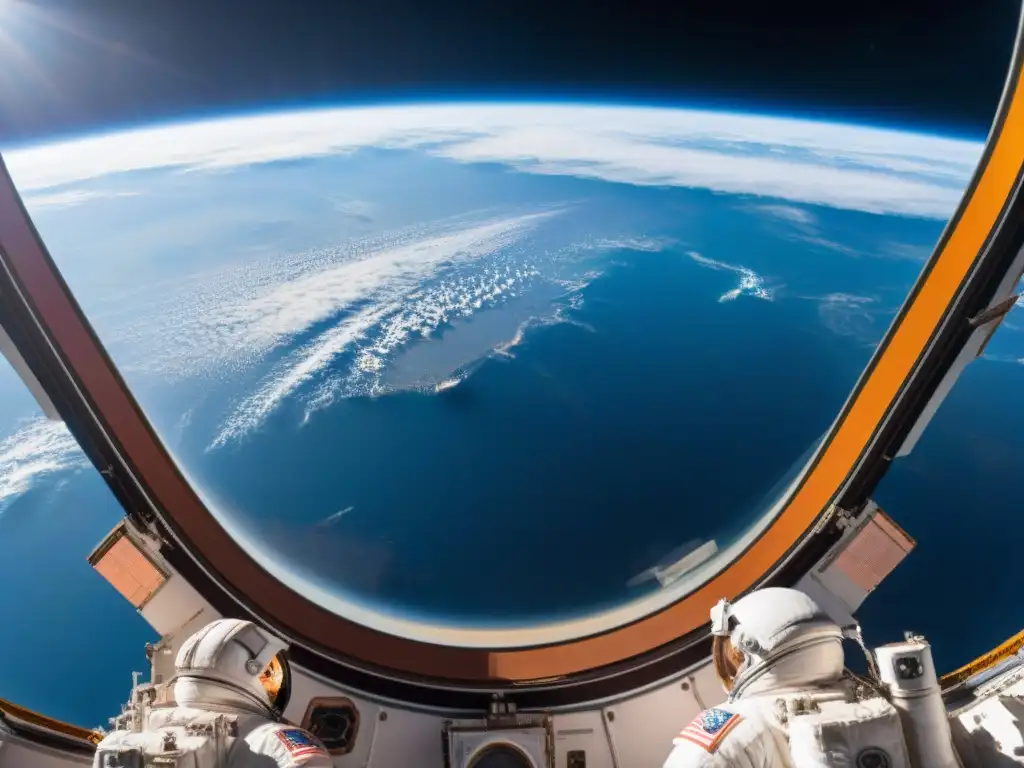 Astronautas en la Estación Espacial observan la Tierra al amanecer
