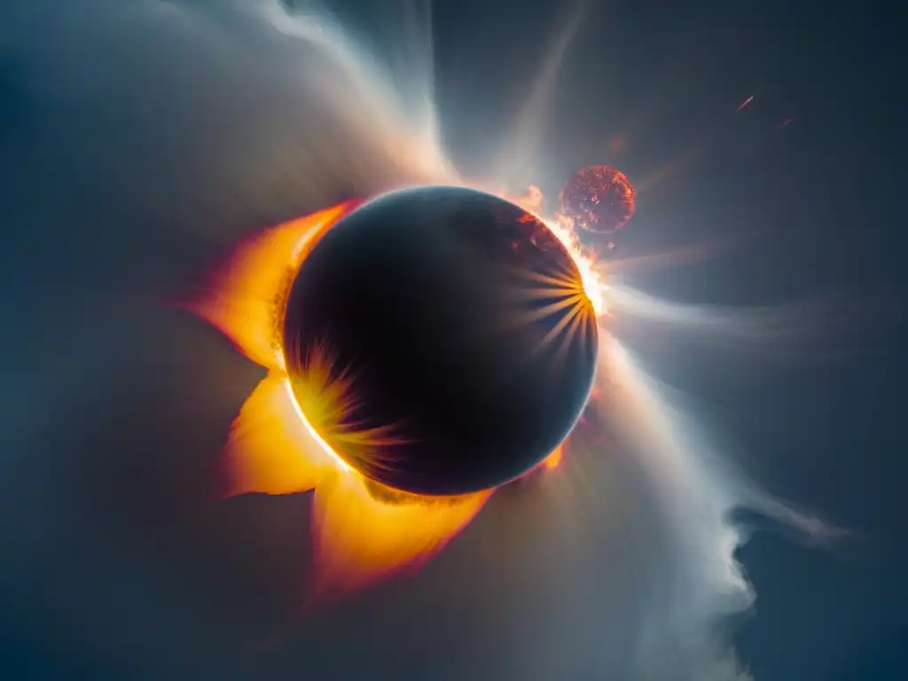 Un baile celestial de luz y sombra durante un eclipse solar, con la predicción clima espacial misiones