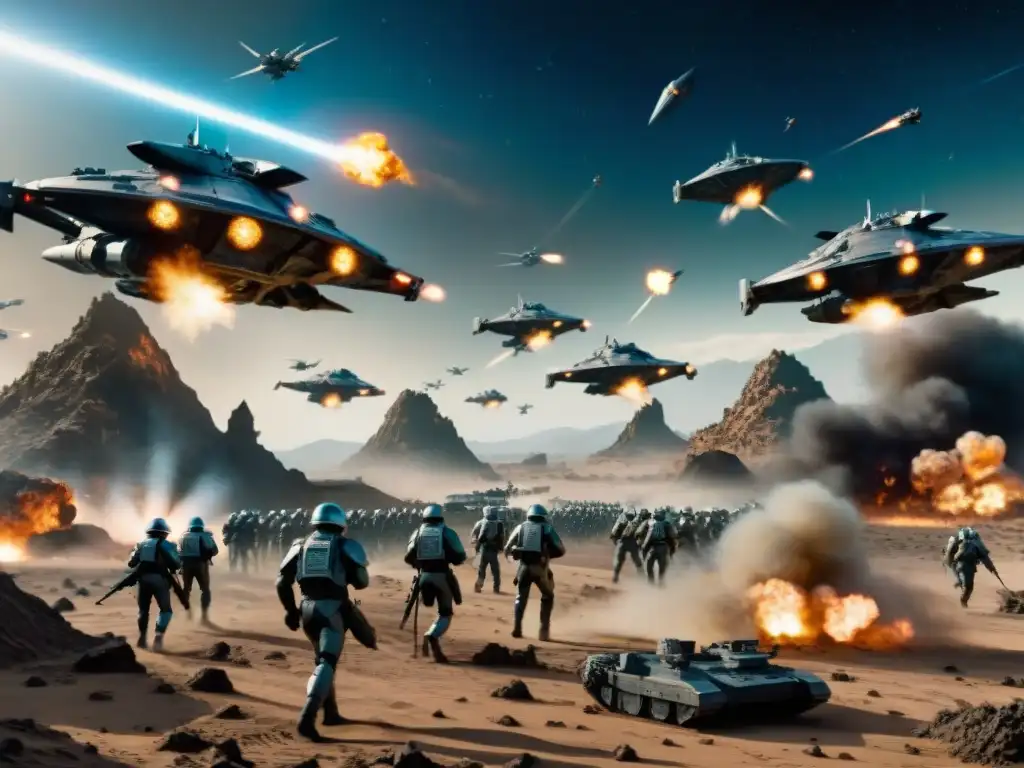 Batalla en el espacio: naves de Starship Troopers Universo en combate estratégico intergaláctico