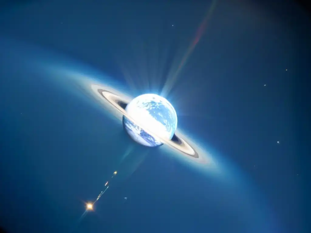 El frágil y bello planeta Tierra en un rayo de sol, como en la icónica foto 'Punto Azul Pálido' de Voyager 1