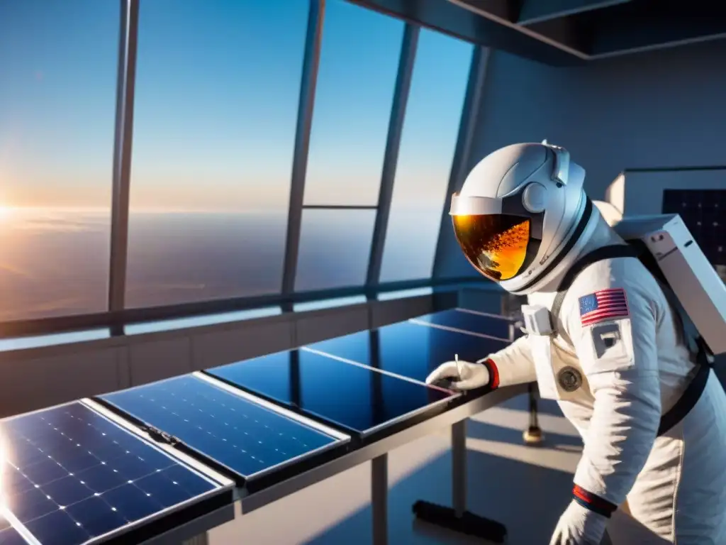 Científicos realizando experimentos solares seguros en laboratorio espacial