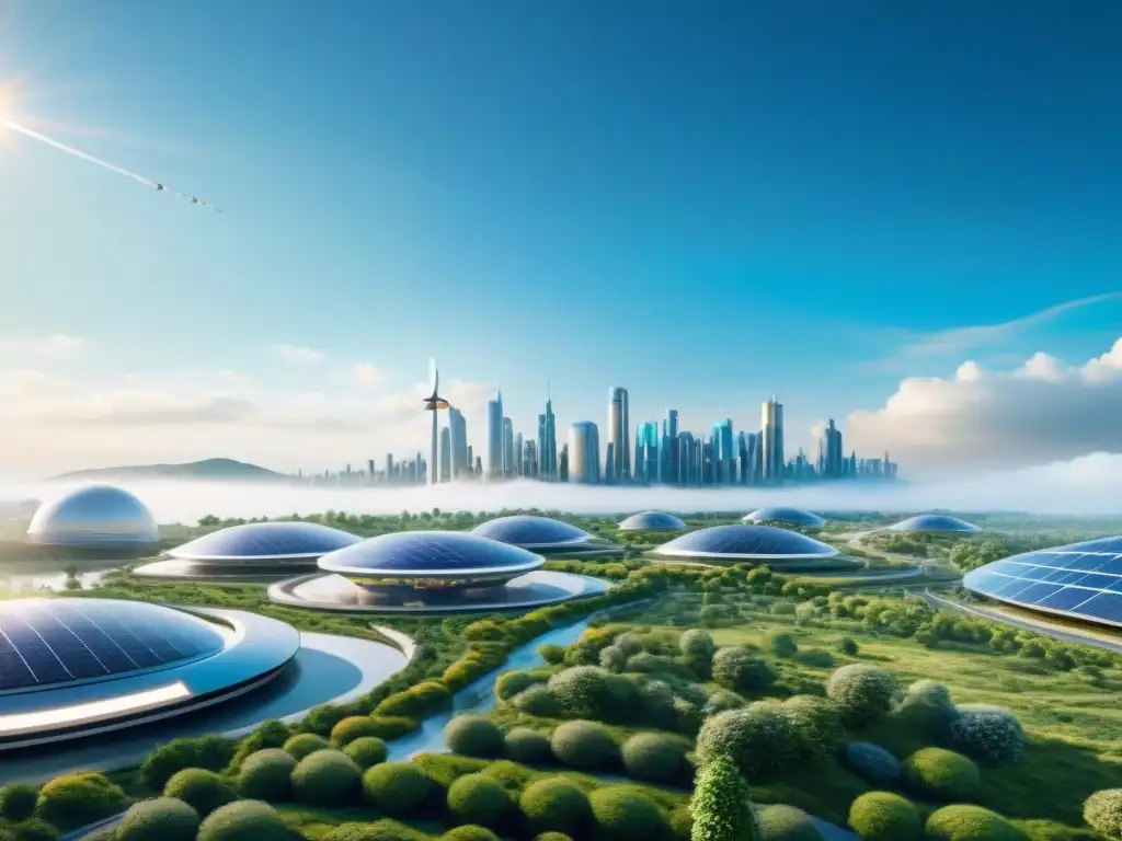 Una ciudad futurista y sostenible, inspirada en la ciencia ficción y el cambio climático