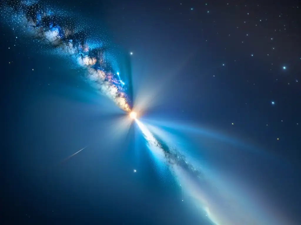 Un cometa brillante surca el cielo nocturno, dejando a su paso una estela cósmica