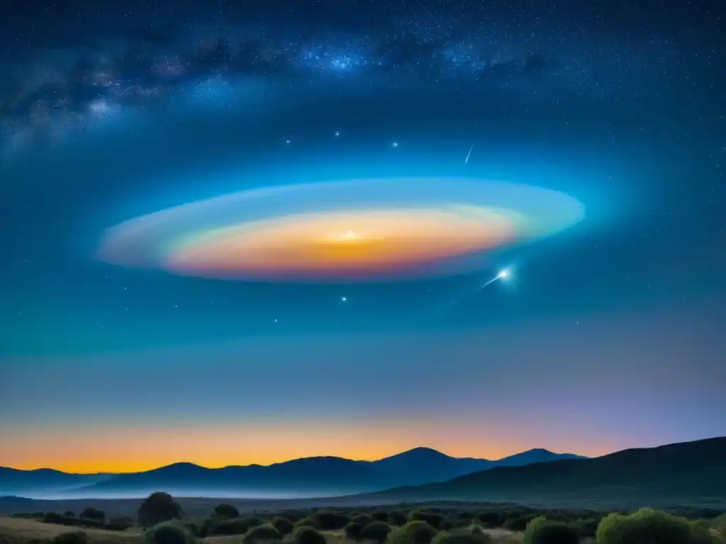 Un cometa vibrante surca el cielo estrellado, detallado y fascinante