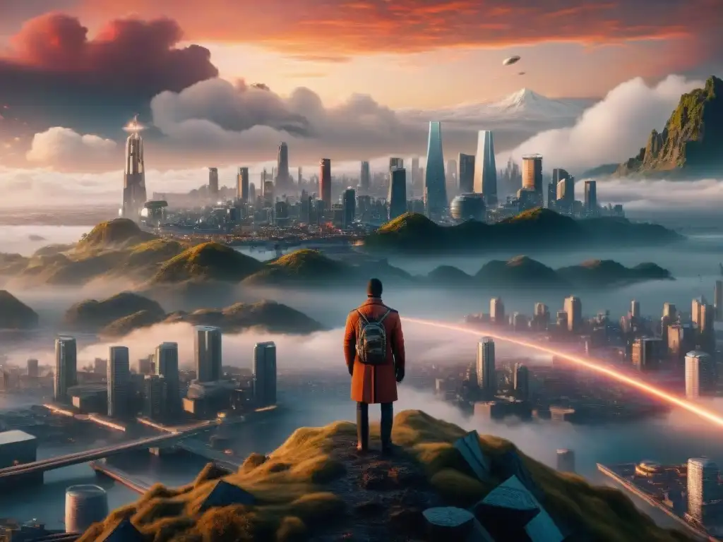 Contraste impactante entre universos paralelos: futurista y apocalíptico