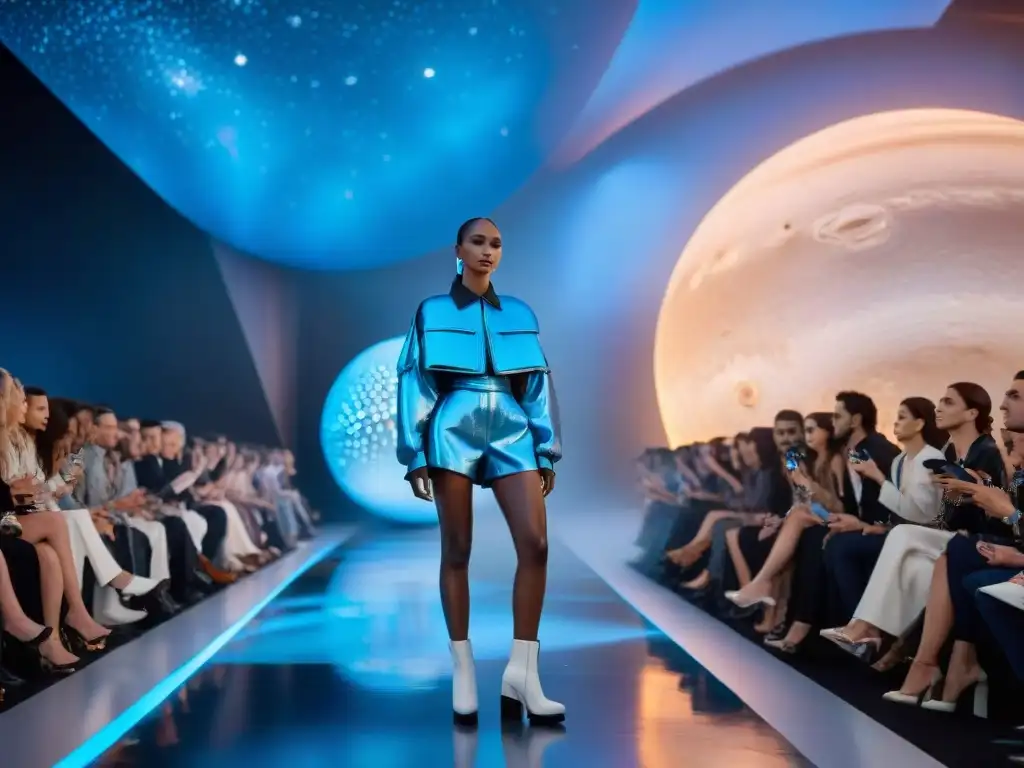 Deslumbrante desfile de moda espacial con innovaciones en accesorios