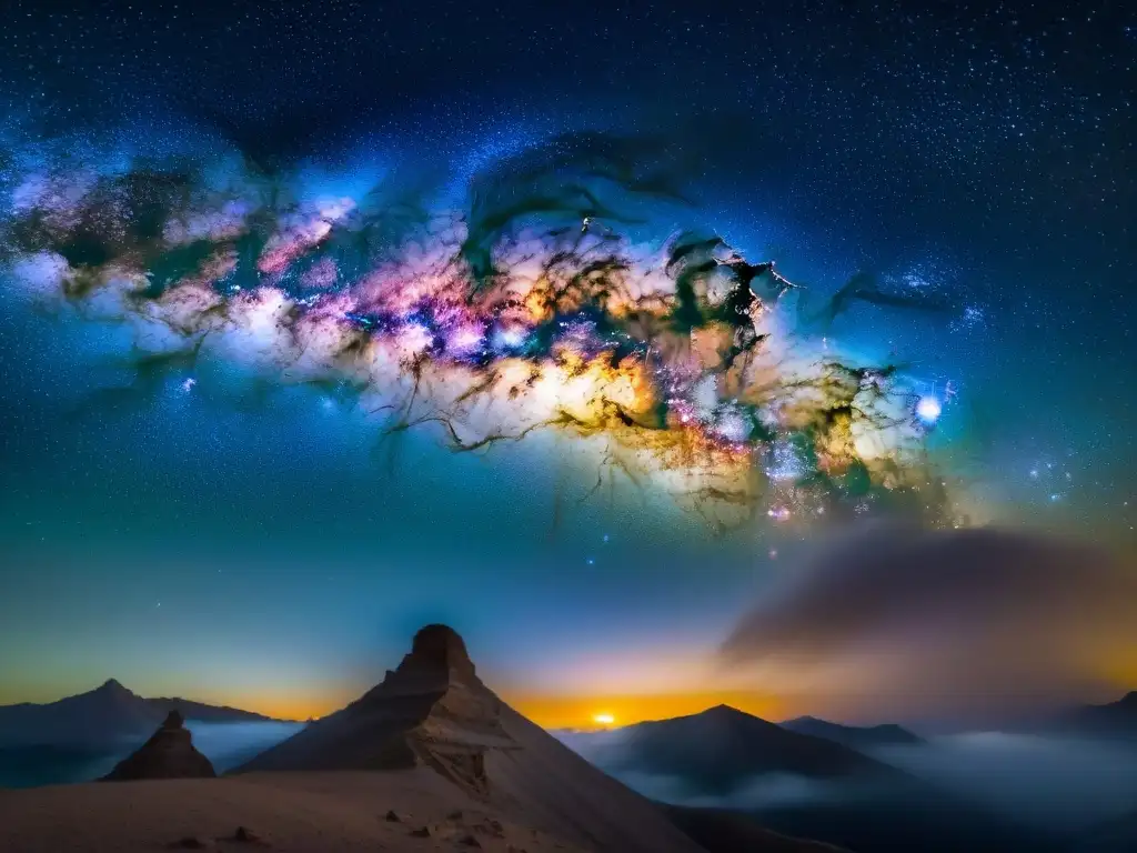 Detalles fascinantes de la Vía Láctea: un viaje cósmico Deslumbrante imagen de la Vía Láctea capturada por un telescopio espacial, destacando la belleza cósmica