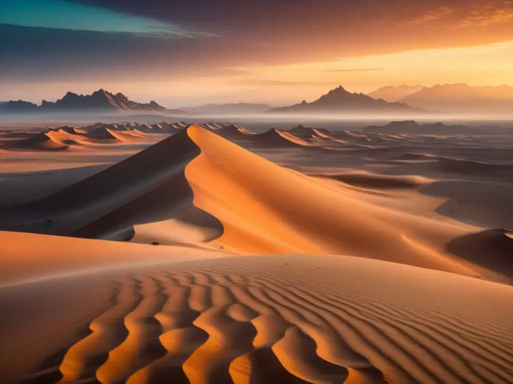 Deslumbrante paisaje desértico de Arrakis, influencia de Dune en ciencia ficción