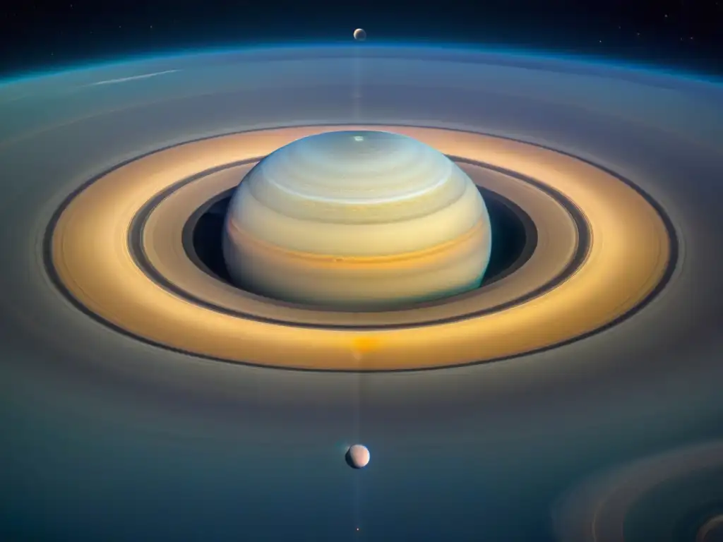 Detallada imagen de los anillos de Saturno desde un ángulo único, mostrando la belleza del planeta y sus anillos