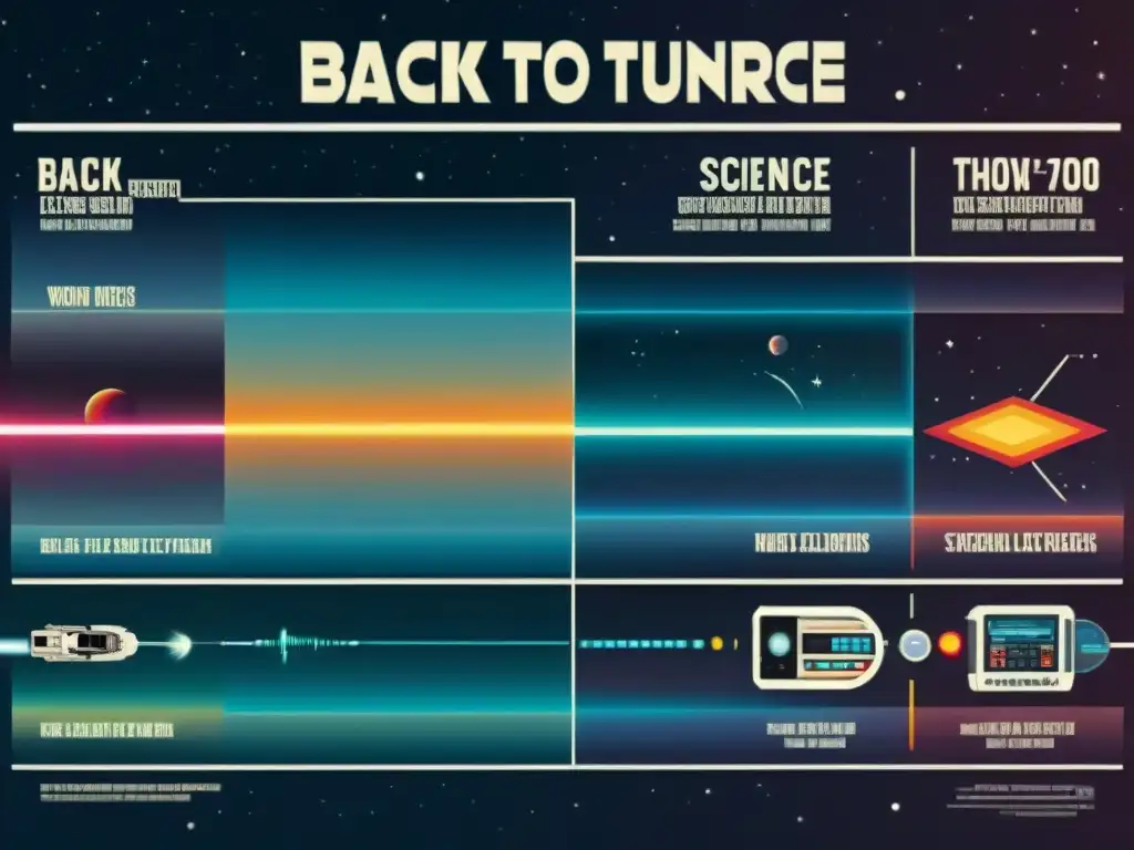 Un detallado cuadro comparativo de obras icónicas de ciencia ficción como 'Volver al Futuro', 'Star Wars' y 'Blade Runner'