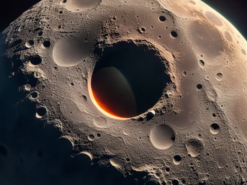 Detalle asombroso de la luna durante un eclipse lunar, proyecto ciencia ciudadana telescopio