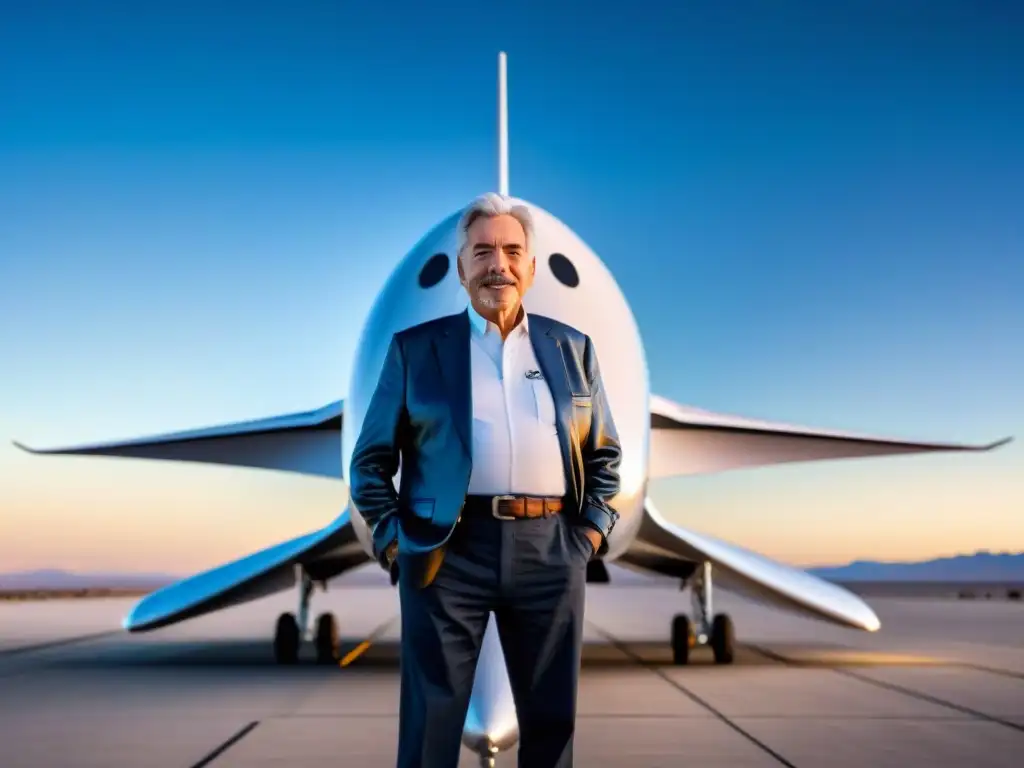 Diseño naves espaciales innovación audacia: Burt Rutan frente a SpaceShipOne, reflejando su legado en ingeniería aeroespacial