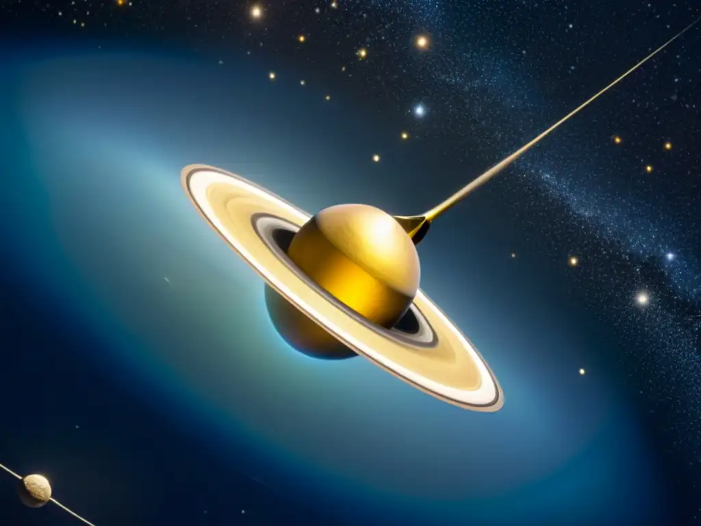 El Voyager 1 navega con elegancia entre estrellas y galaxias, mostrando el icónico disco dorado