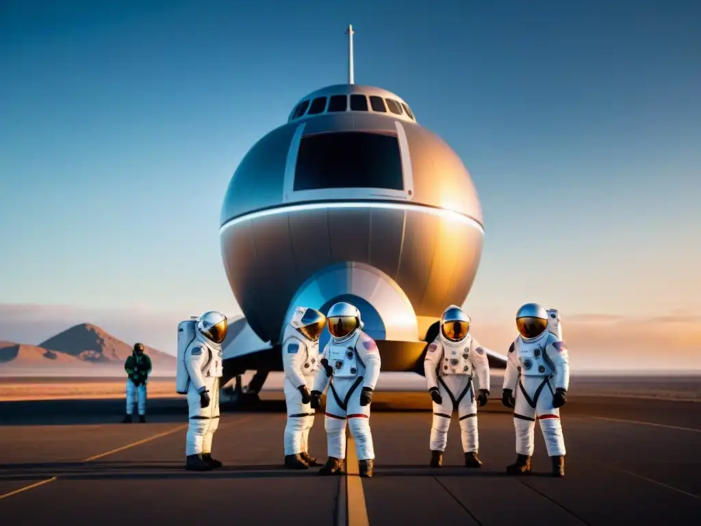 Emocionante escena de turismo espacial con empresas líderes turismo espacial en un puerto futurista