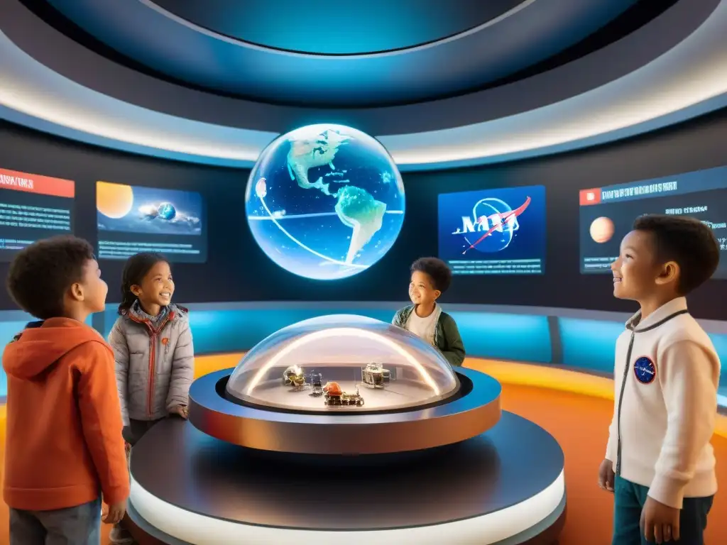 Un emocionante paseo espacial para niños en un museo de ciencias