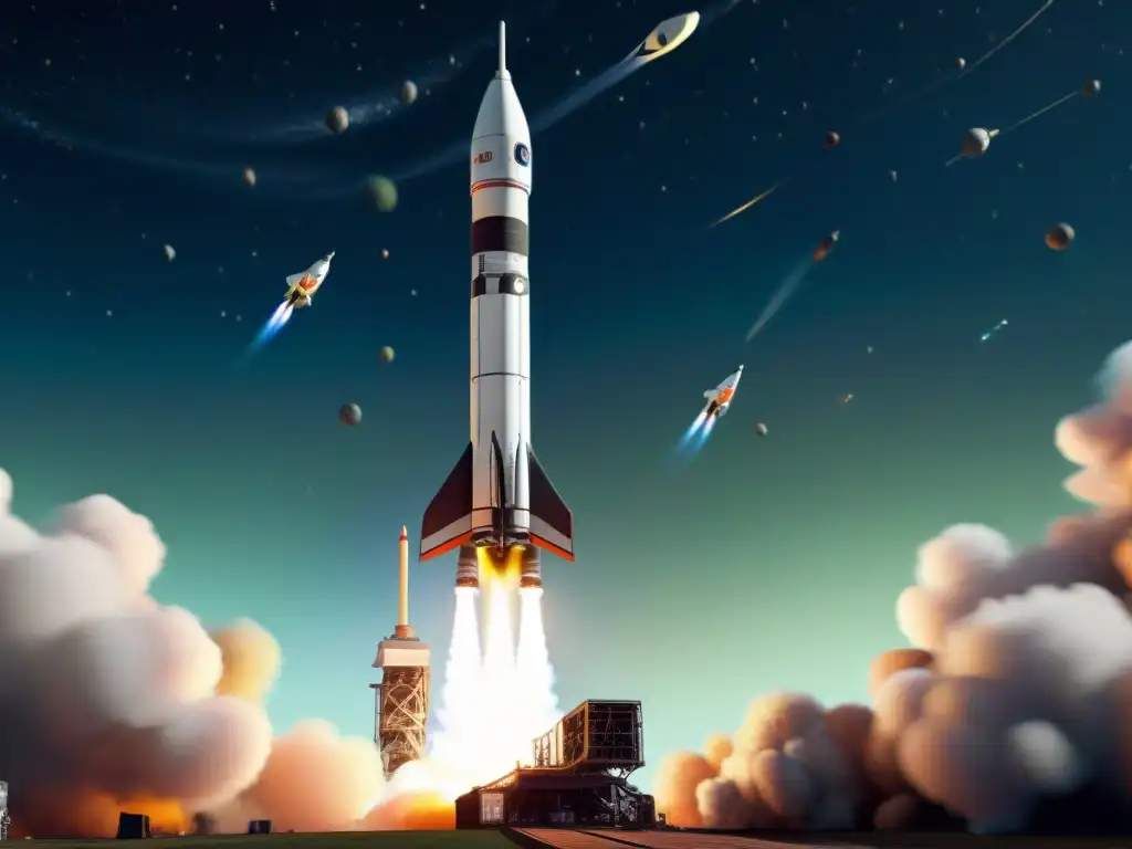 Emocionante simulación de lanzamiento de cohete en Kerbal Space Program, ilustrando la física espacial en videojuegos