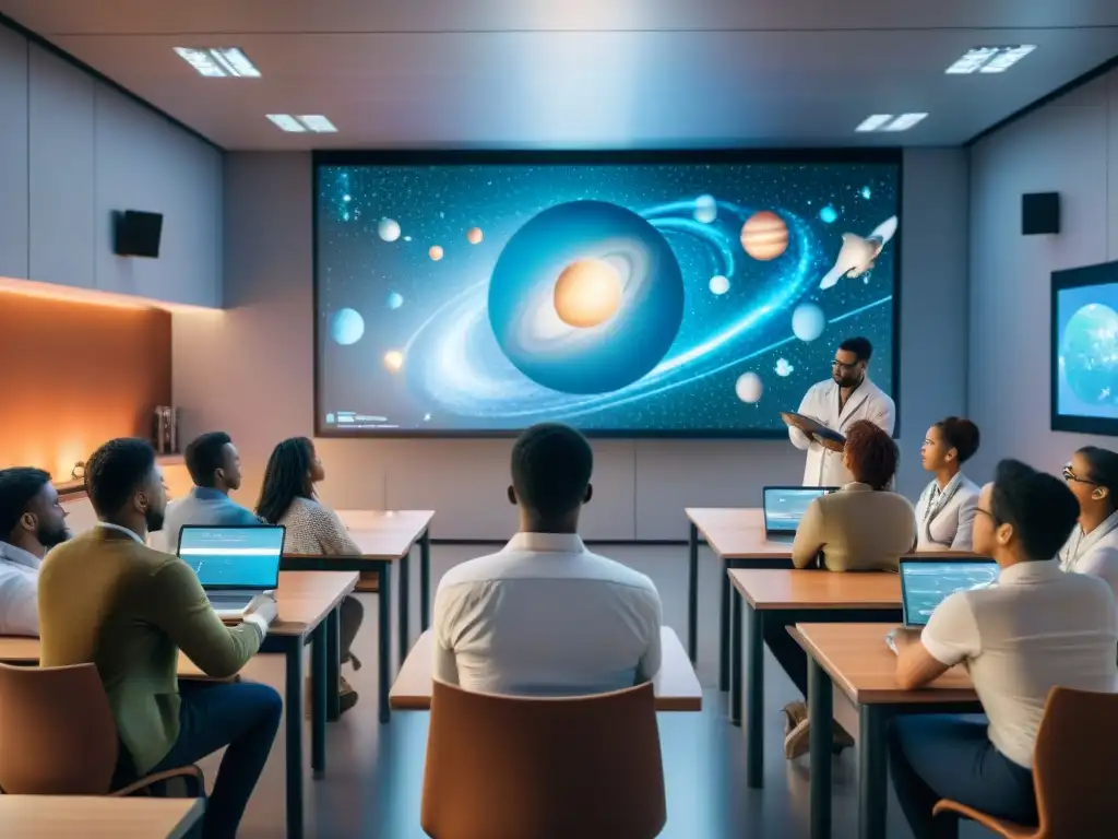 Un emocionante taller de Ciencias del Espacio en aula temática con estudiantes y maestro entusiastas