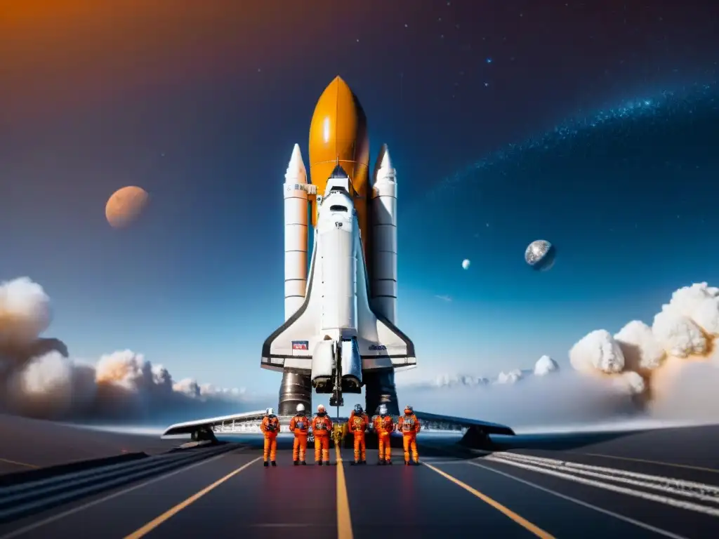 Emocionante lanzamiento de nave espacial futurista hacia las estrellas Un emocionante viaje espacial a través de paquetes de viaje espacial