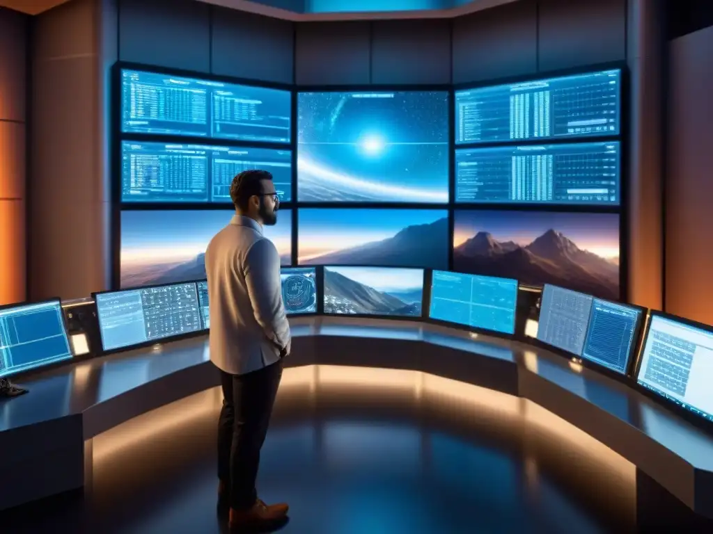 Un equipo de científicos en un observatorio de alta tecnología busca vida en sistemas estelares distantes