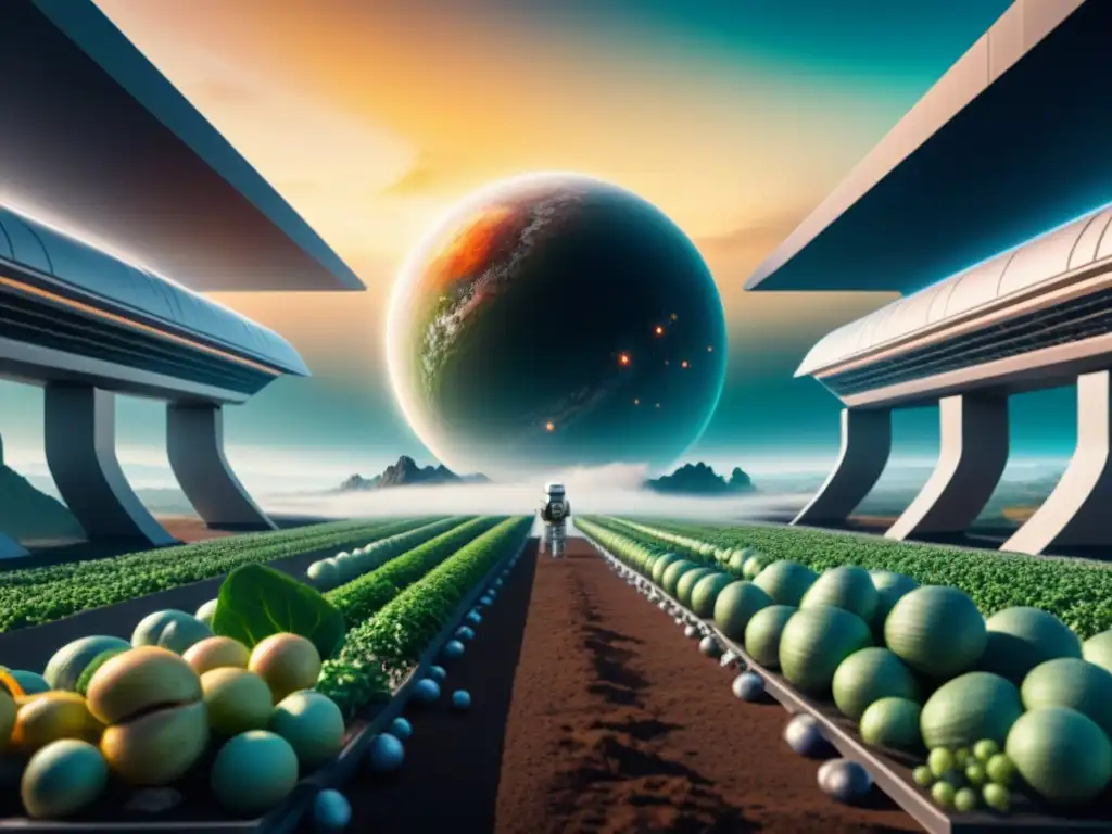 Estación espacial futurista con cocina interplanetaria: humanoides y alienígenas preparando innovadores platillos