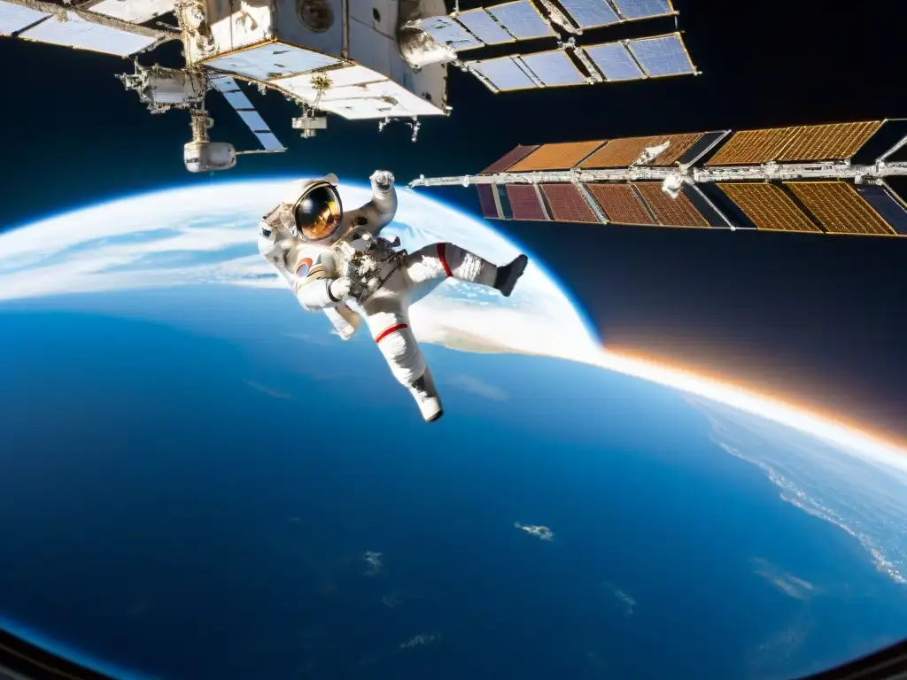 Chris Hadfield flotando en la Estación Espacial Internacional, capturando la belleza de la Tierra desde el espacio