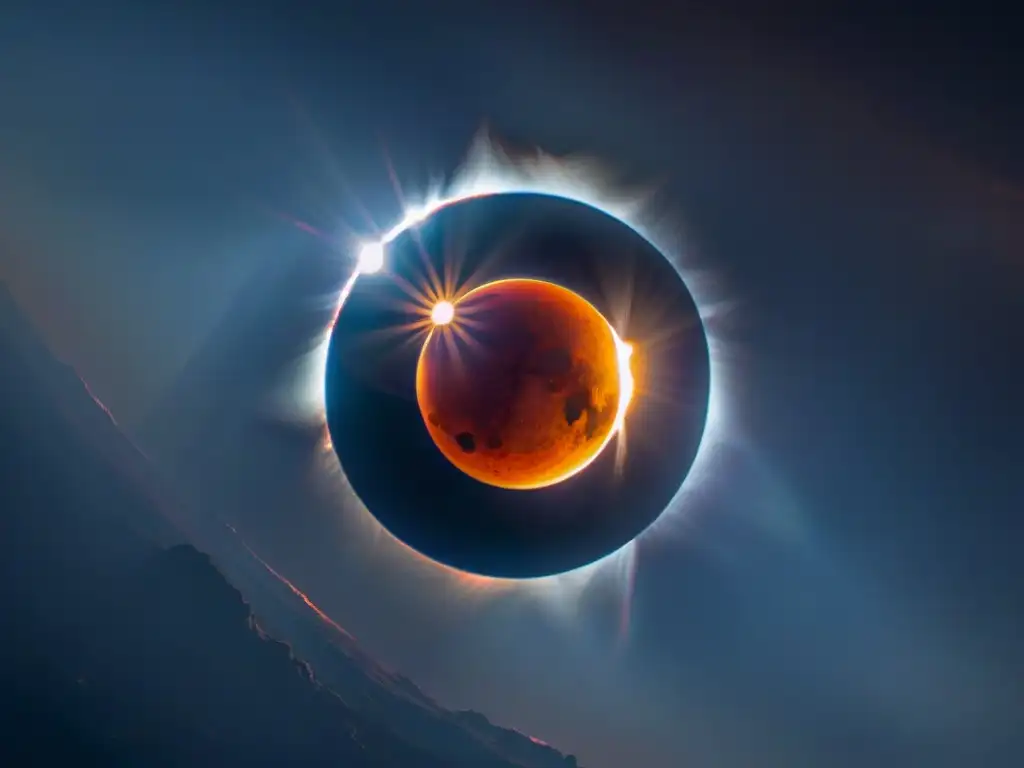 Espectacular eclipse solar desde el espacio, con la Luna alineada al Sol y la Tierra en penumbra