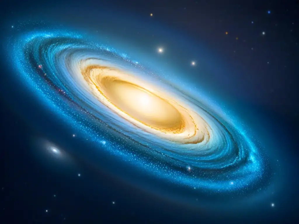 Espectacular galaxia de Andrómeda vista a través de un telescopio para observar galaxias lejanas, con sus espirales y estrellas brillantes