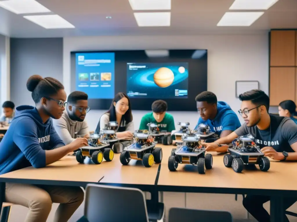 Estudiantes construyen y programan robots espaciales en aula de Robótica espacial en educación STEM