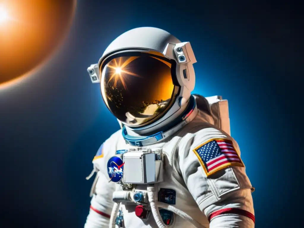 Exploración espacial: astronauta flota en el espacio, comunicación en misiones espaciales