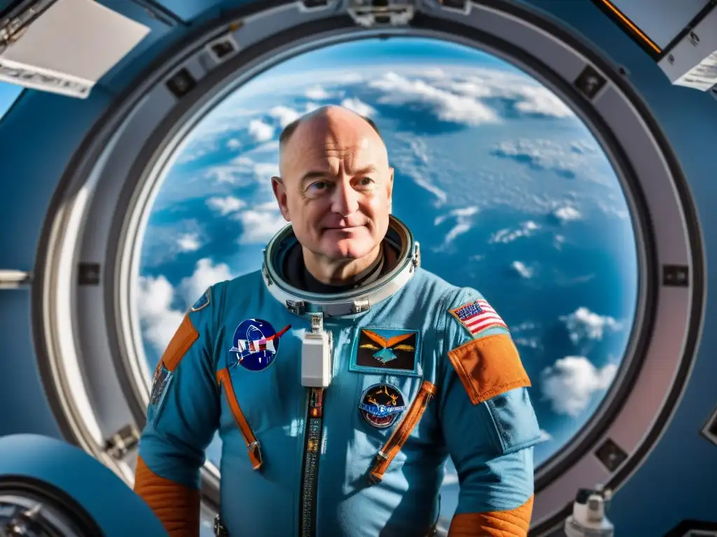 Exploración espacial: Astronauta Scott Kelly realiza experimentos en la Estación Espacial Internacional, con la Tierra de fondo