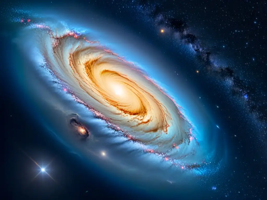 Exploración espacial y legado Carl Sagan: Vista detallada de la Vía Láctea desde un observatorio espacial, revelando la danza cósmica de estrellas y nebulosas