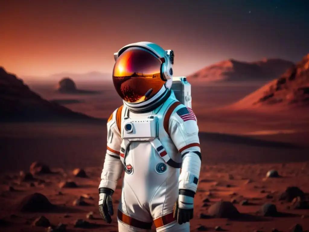 Exploración del espacio en Continuum: Astronauta admira paisaje marciano estelar desde Marte