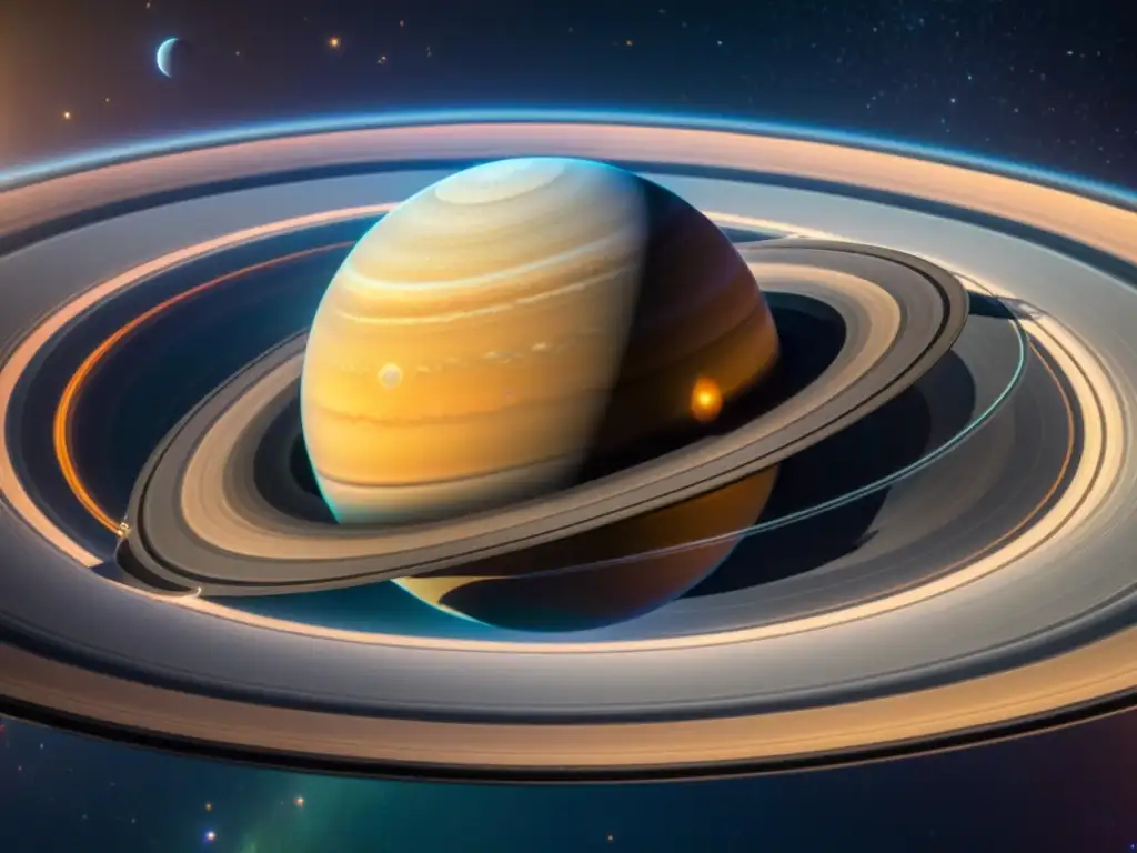 Exploración del Sistema Solar en 'Ad Astra': Una sonda espacial futurista surca elegante los anillos de Saturno