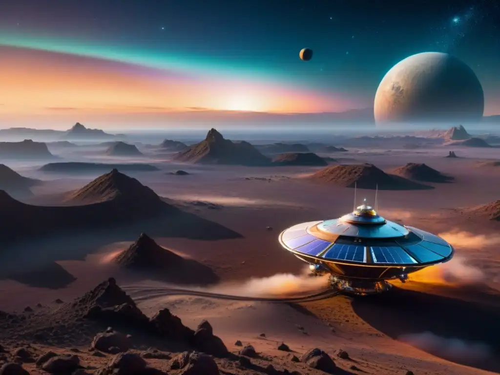 Exploración en sistemas estelares en busca de vida: sonda espacial en planeta alienígena con lunas en galaxia lejana