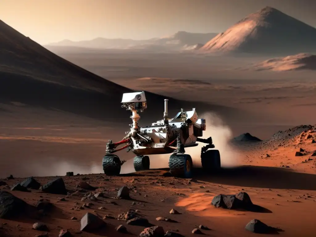 Exploración de vida en sistema solar: El rover Curiosity recorre Marte, recolectando muestras en un paisaje marciano aislado