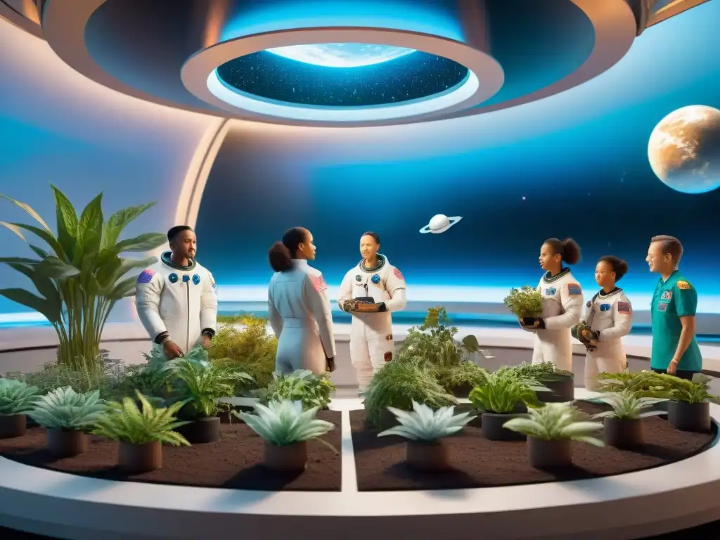 Generación extraterrestre nacer espacio: Niños flotan en vivero espacial, interactúan con hologramas de la Tierra