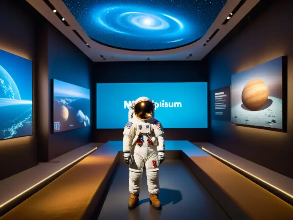 Exhibición fascinante de museo espacial, conservación historia museos espaciales