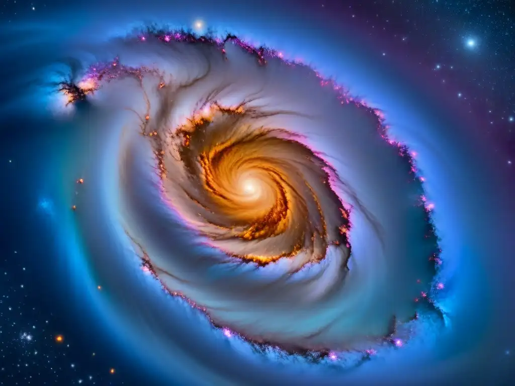 Galaxia majestuosa: espirales de estrellas y nebulosas en alta definición Galaxia impresionante capturada por telescopio espacial, colores vibrantes y detallados