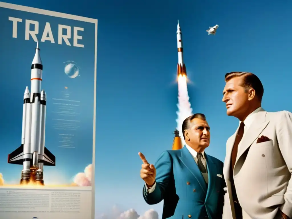 Dos gigantes de la Carrera Espacial, Sergei Korolev y Wernher von Braun, liderando sus programas espaciales en una competencia histórica