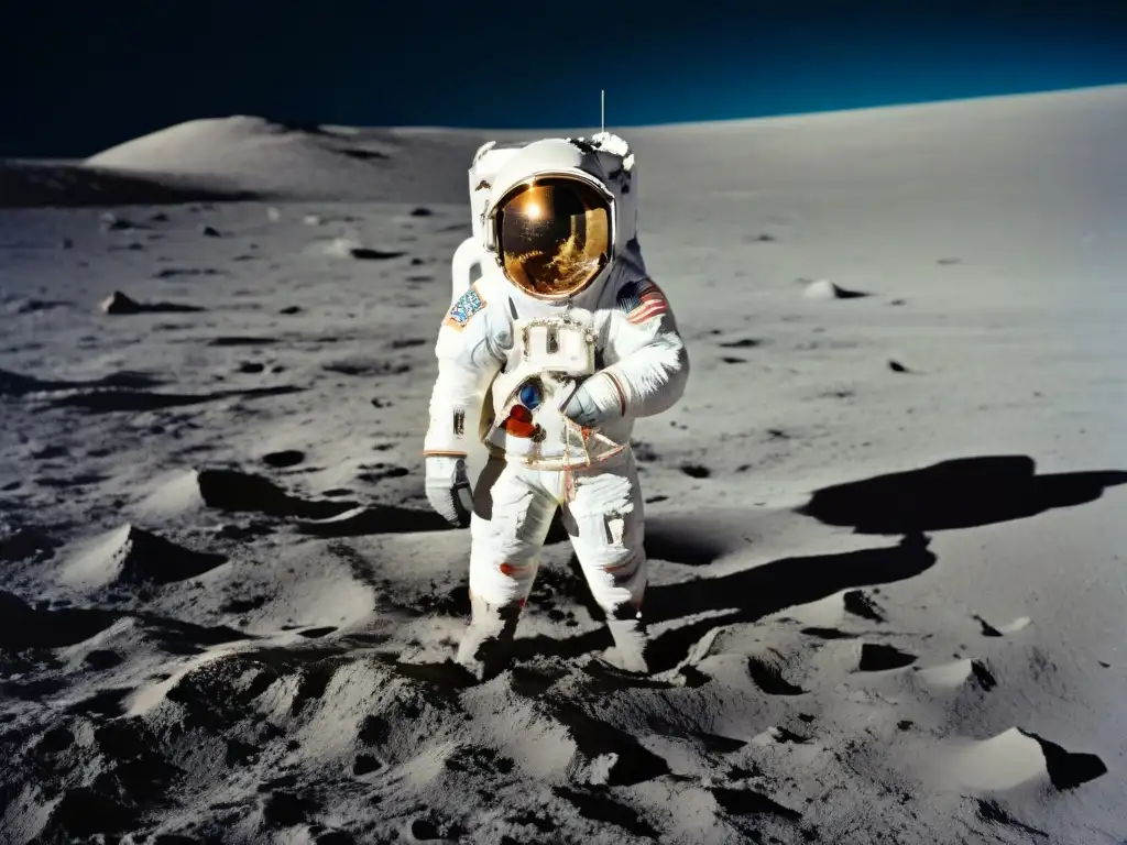 Hito histórico de la exploración espacial: Neil Armstrong en la Luna, con la Tierra de fondo