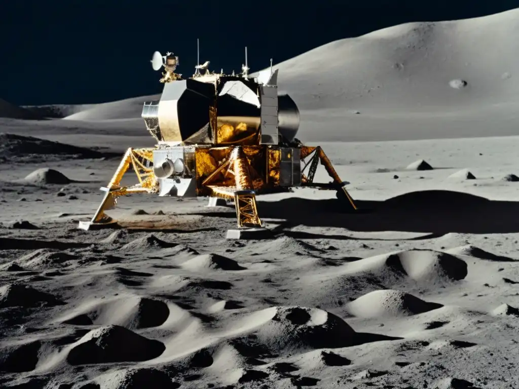 Huella de Neil Armstrong junto al módulo Eagle de Apollo 11 en la Luna, con la Tierra de fondo