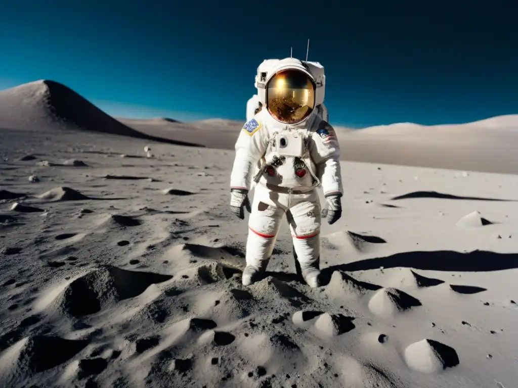 Huellas eternas de Charles Duke en la Luna, reflejando la exploración humana y la historia espacial en una imagen detallada y emotiva
