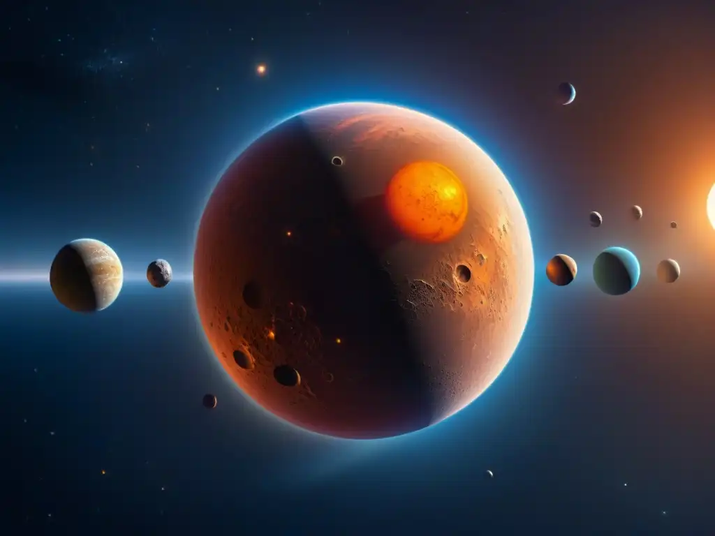 Una ilustración detallada del sistema Trappist-1, mostrando los siete exoplanetas en órbita alrededor de su estrella anfitriona