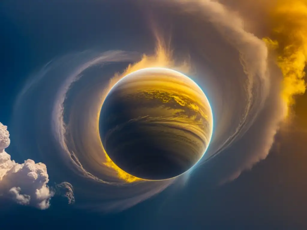 Imagen impactante de Venus con nubes amarillas, mostrando el Efecto Invernadero en Venus