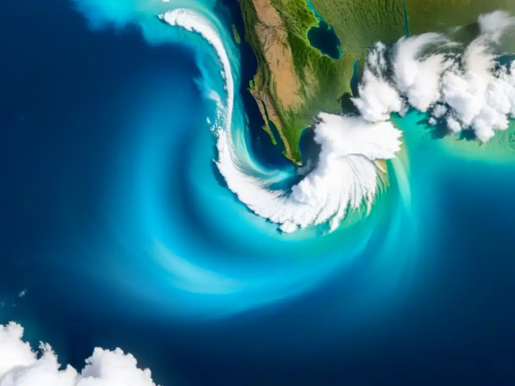 Maravillosa imagen satelital de la Tierra: tormentas, océanos y hielo polar Imágenes satelitales para estudiar la Tierra: vista impresionante de sistemas climáticos, nubes tormentosas, océanos azules y continentes verdes