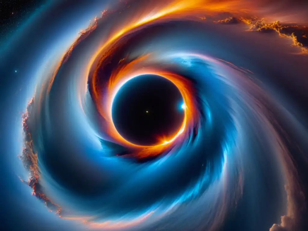Misterioso agujero negro devorador de galaxias y energía cósmica Impactante agujero negro en galaxia distante
